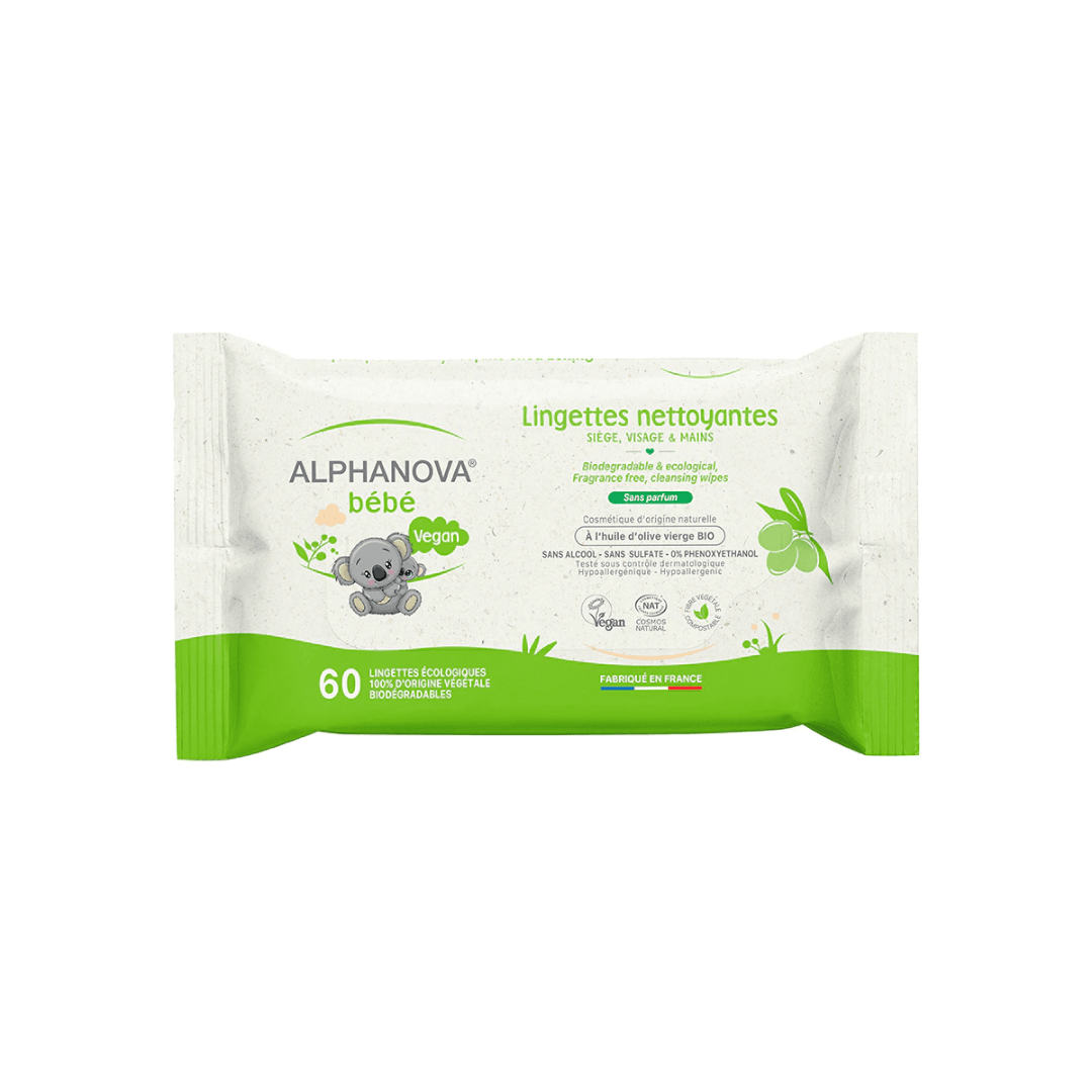 Alphaparaklean Lingettes Nettoyantes Bebe 60 unités - Para Klean
