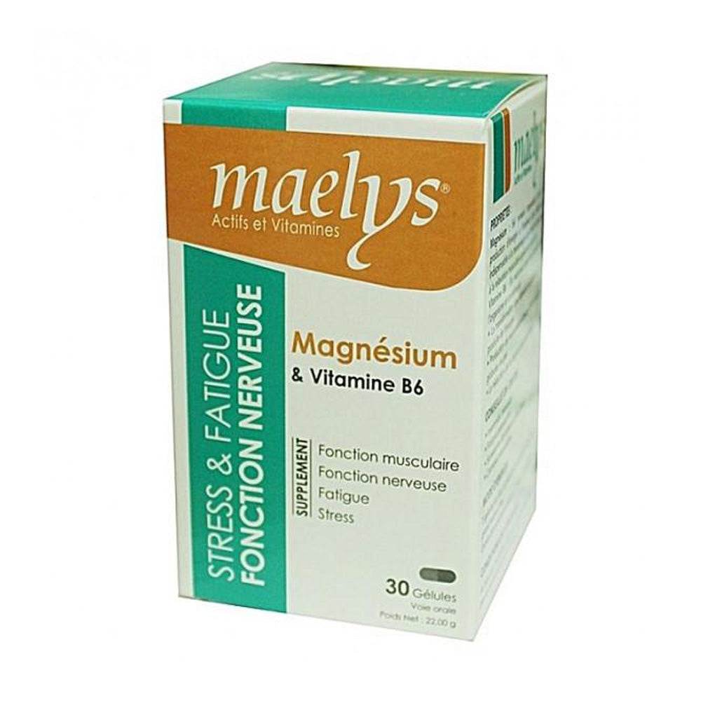 Maelys Magnésium Et Vitamine B6 Stress Et Fatigue 30 Gélules - Para Klean