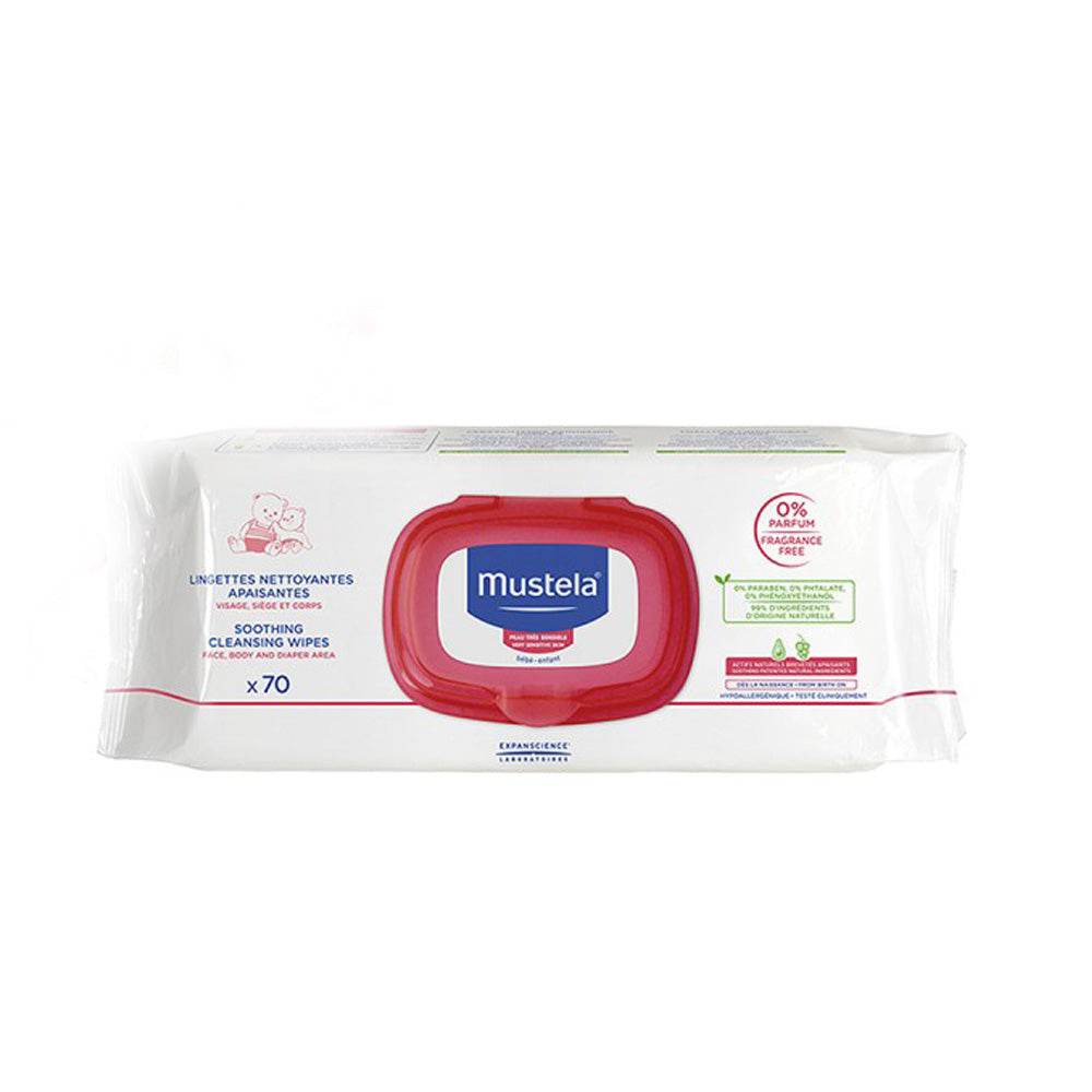 Mustela Lingettes Nettoyantes Apaisantes 70 Pièces - Para Klean