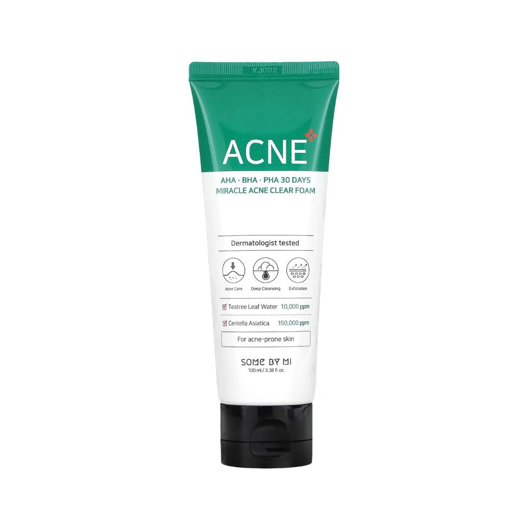 SOME BY MI - AHA,BHA,PHA 30 Days Miracle Acne Clear Foam - Mousse nettoyante anti-acné - Para Klean