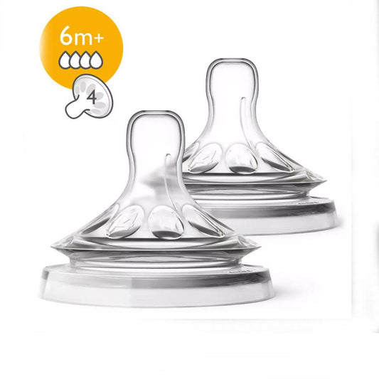 AVENT 2 Tétines Natural Slow +6m scf044/27 - Para Klean