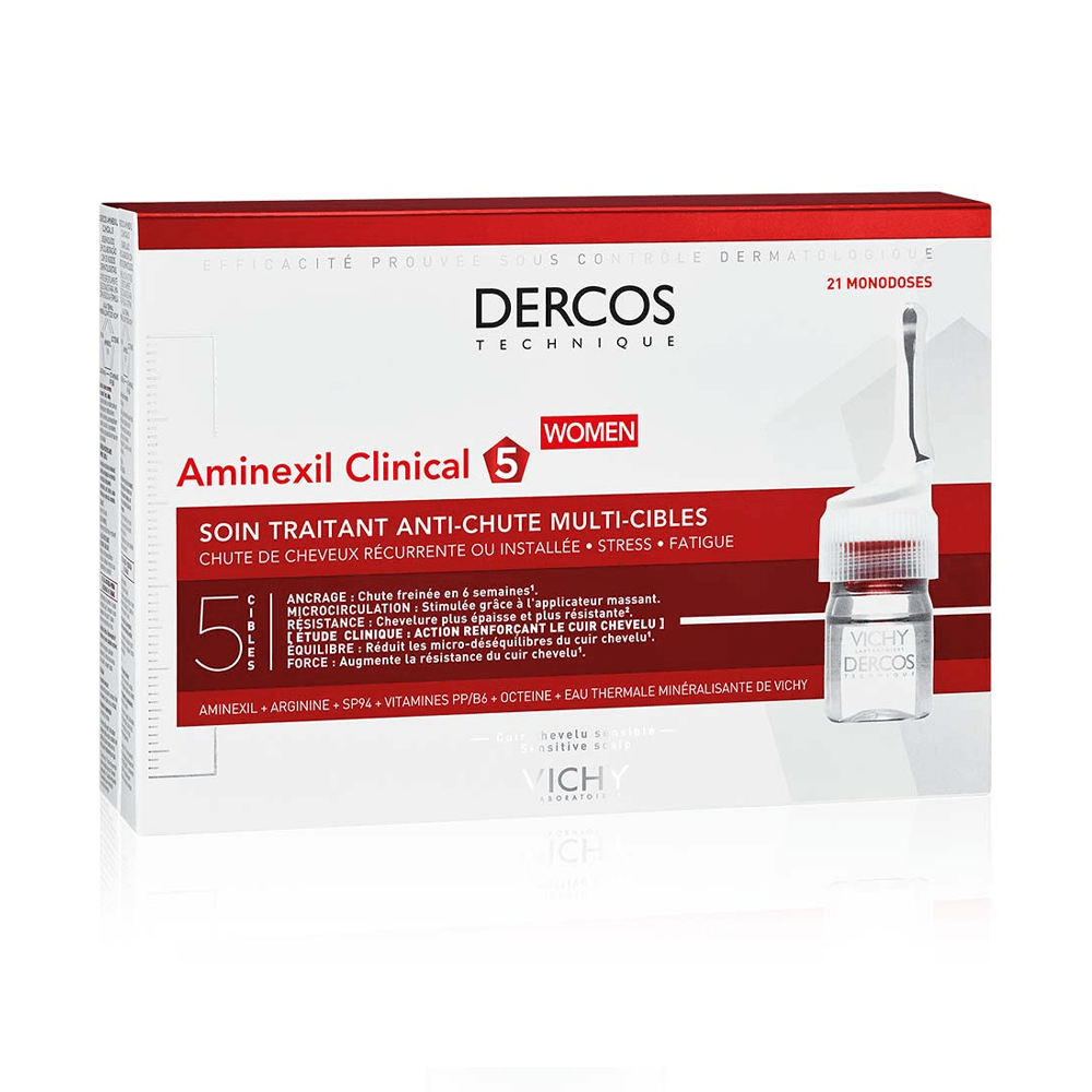 Vichy Dercos Technique Aminexil Clinical 5 Femme 21 Ampoules - Para Klean