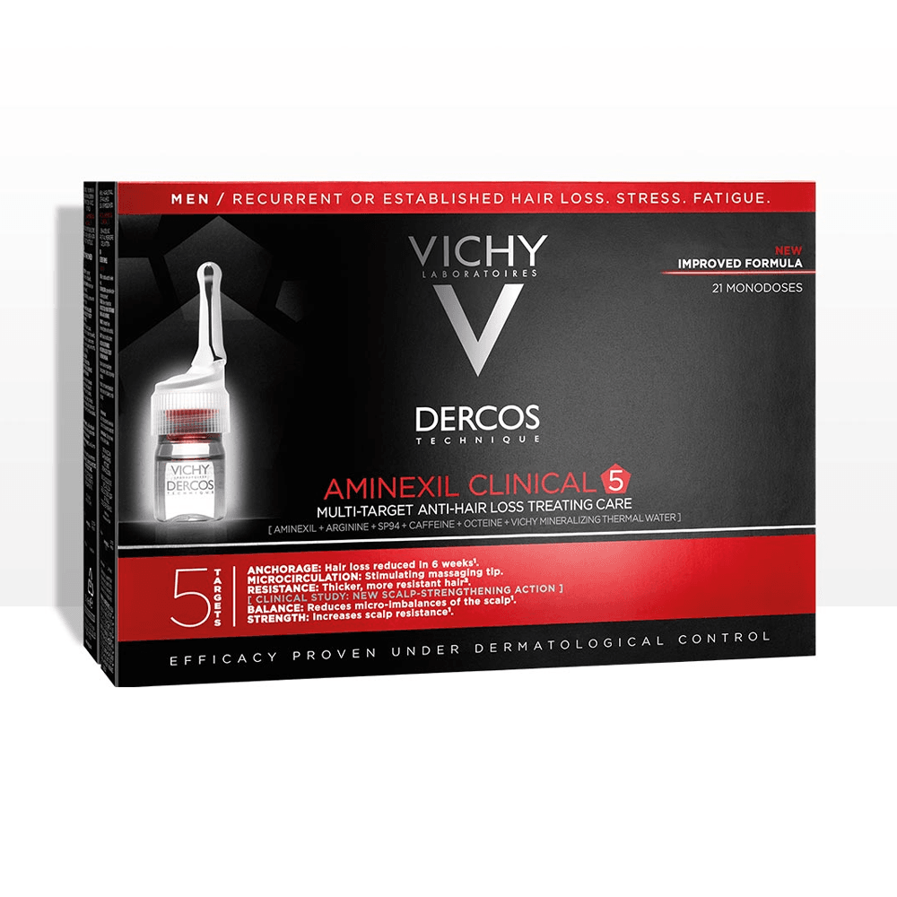 Vichy Dercos Technique Aminexil Clinical 5 Homme 21 Ampoules - Para Klean
