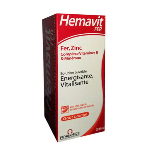 Vitabiotics Hemavit Fer Complexes Vitamines B et Minéraux Liquide 200ml - Para Klean
