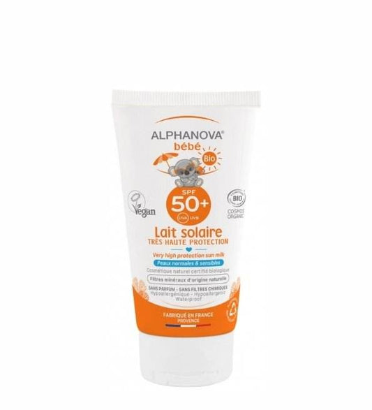 ALPHANOVA LAIT Solaire Bébé Certifiée Bio SPF 50+ Hypoallergénique 50G - Para Klean