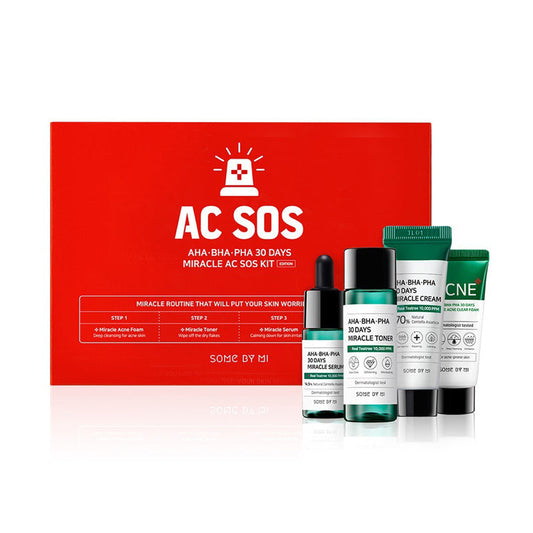 SOME BY MI PACK - AHA, BHA, PHA 30 Days Miracle AC SOS Kit - Kit SOS anti-acné - Para Klean