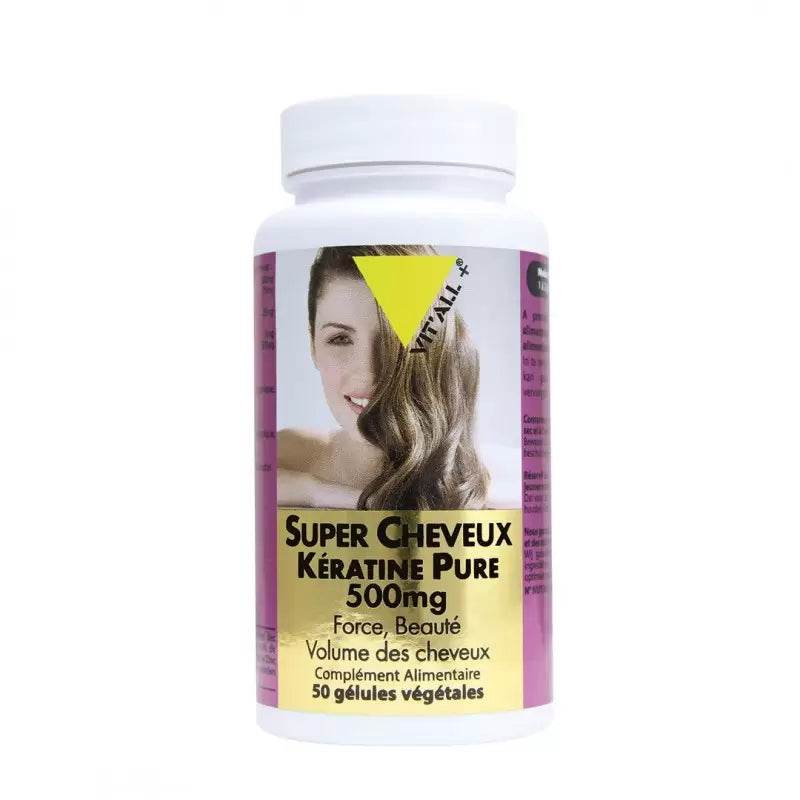 VITALL+ Super Cheveux Kératine Pure 500mg Boite 50 Gélules {{ para_klean }}