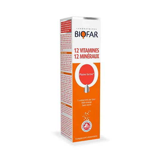 Biofar 12 Vitamine 12 Minéraux 20 Comprimés {{ para_klean }}