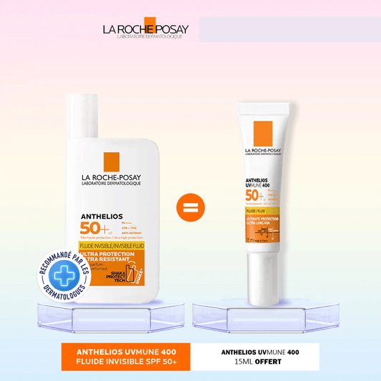 La Roche Posay Anthelios Crème Solaire Fluide Invisible SPF50 50ml = ANTHELIOS FLUIDE UVMUNE 400+ SPF50 15ML OFFERT - Para Klean
