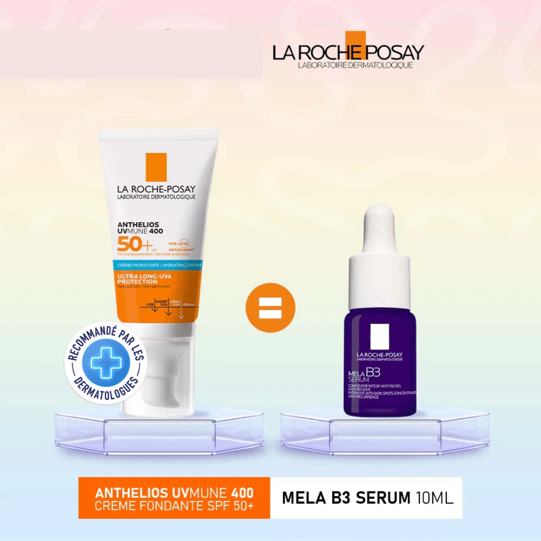LA ROCHE POSAY ANTHELIOS ULTRA CRÈME INVISIBLE SPF 50+ 50ML =MELA B3 SERUM 10ML OFFERT - Para Klean