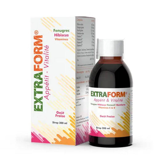Extraform Sirop Appétit Et Vitalité Goût De Fraise 200 ml {{ para_klean }}