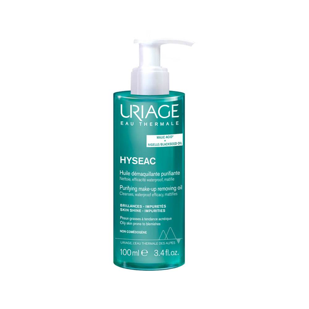 Uriage Hyséac Huile Démaquillante Purifiante 100ml - Huile Démaquillante Nettoie Libère Impuretés - Para Klean