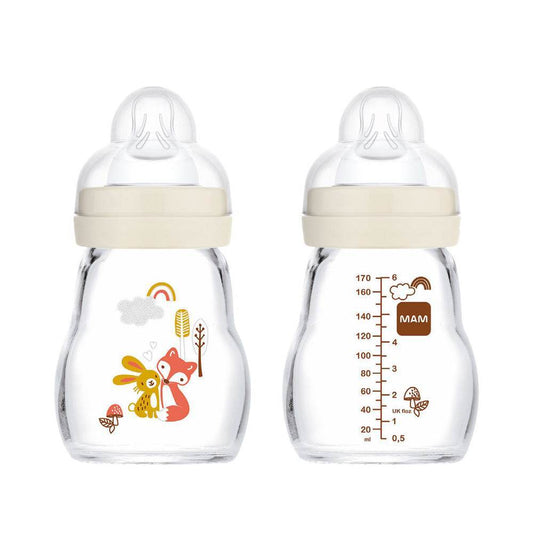 MAM Biberon Verre 0+m 170 ml Forest - Biberon En Verre {{ para_klean }}