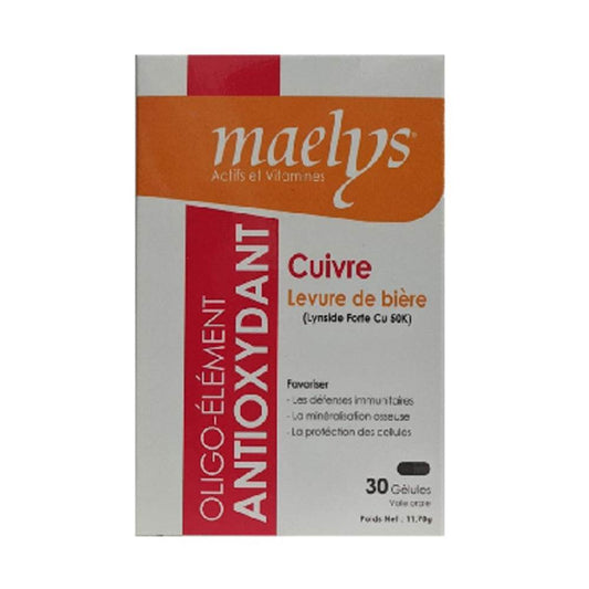 Maelys Cuivre Levure De Bière 30 Gélules {{ para_klean }}