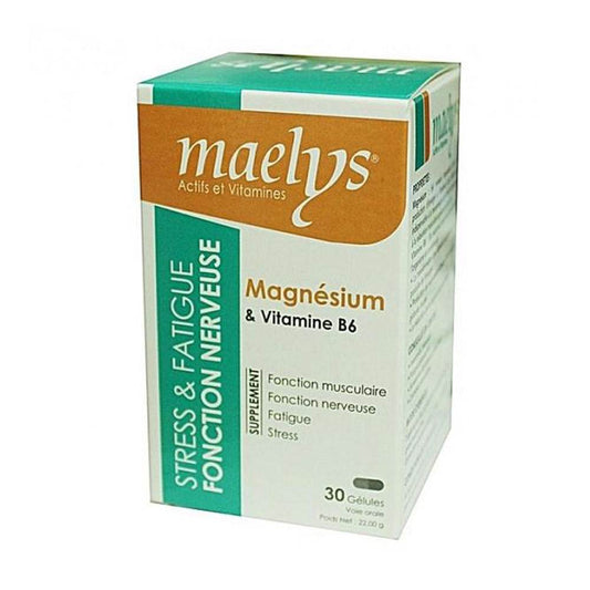 Maelys Magnésium Et Vitamine B6 Stress Et Fatigue 30 Gélules {{ para_klean }}