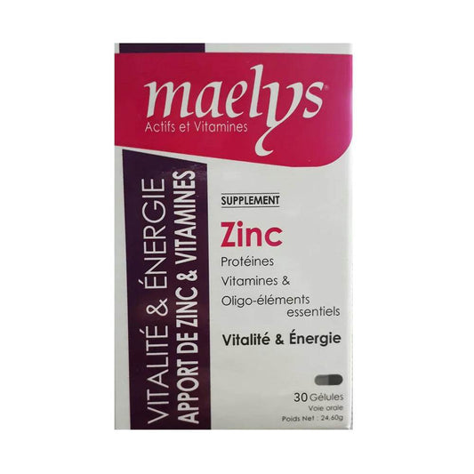 Maelys Zinc Et Vitamine B 30 Gélules {{ para_klean }}