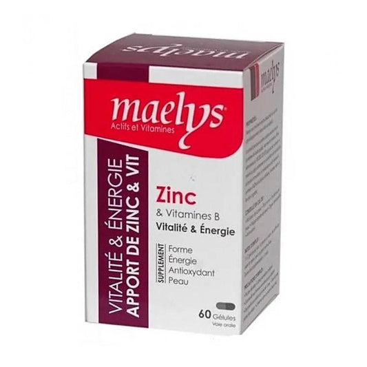 Maelys Zinc Et Vitamine B 60 Gélules {{ para_klean }}