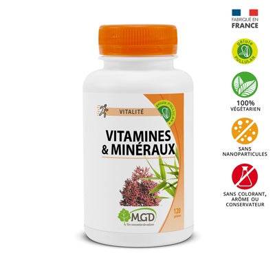 MGD Vitamines et minéraux boite 120 gélules {{ para_klean }}