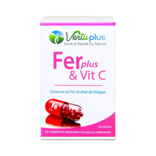 Vertu Plus Fer Plus Et Vitamine C 30 Gélules {{ para_klean }}