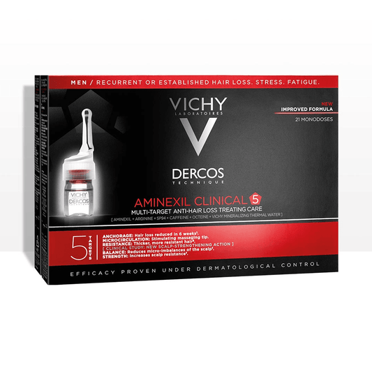 Vichy Dercos Technique Aminexil Clinical 5 Homme 21 Ampoules {{ para_klean }}
