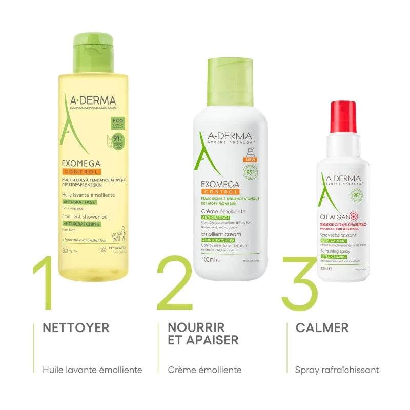 A-Derma EXOMEGA CONTROL Huile lavante émolliente anti-grattage 500ml - Para Klean