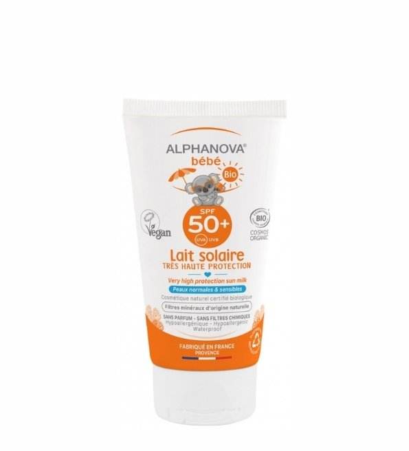 ALPHANOVA LAIT Solaire Bébé Certifiée Bio SPF 50+ Hypoallergénique 50G - Para Klean
