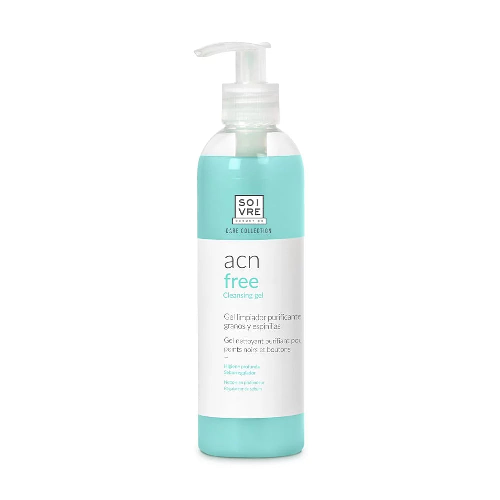 SOIVRE Acn Free Gel Nettoyant Purifiant 250ml Soin Visage Anti-Acné Peau Grasse Mixte Imperfections Nettoyage Profond - Para Klean