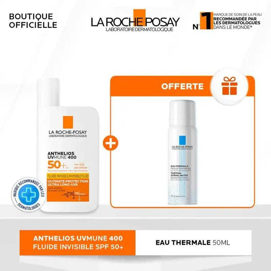 La Roche Posay Anthelios Crème Solaire Fluide Invisible SPF50 50ml = EAU THERMALE 50ML OFFERTE - Para Klean