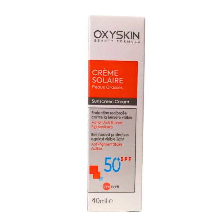 OXYSKIN Crème Solaire Peaux Grasses Anti-Taches Spf50+ 40 Ml - Para Klean