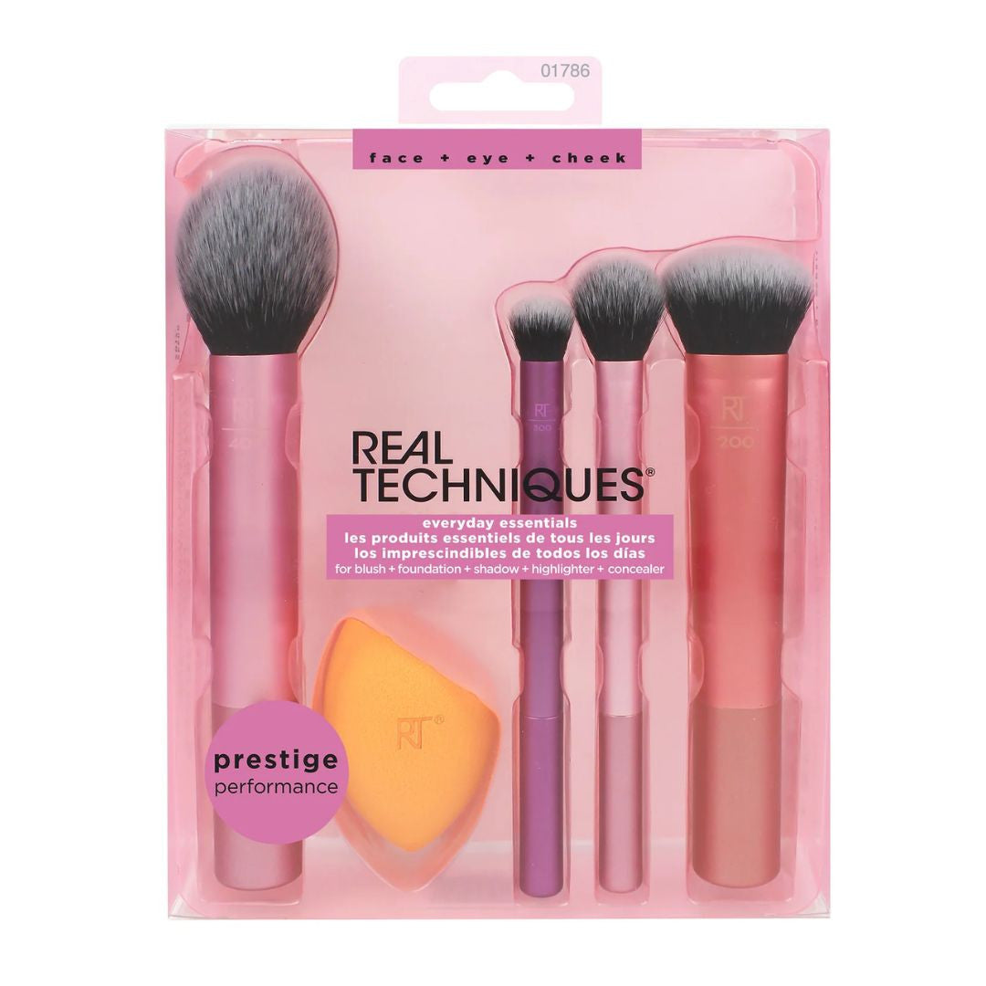 Real Techniques Everyday Essentials Makeup Brush Set - Para Klean