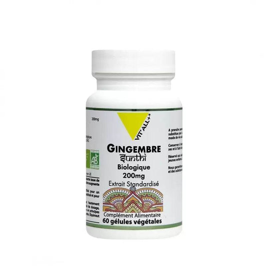VITALL+ Gingembre Bio 200mg Boite 60 Gélules Végétales {{ para_klean }}