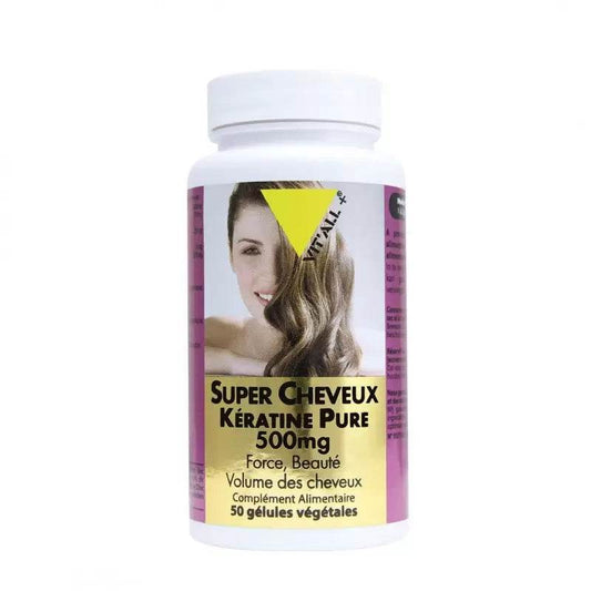 VITALL+ Super Cheveux Kératine Pure 500mg Boite 50 Gélules {{ para_klean }}